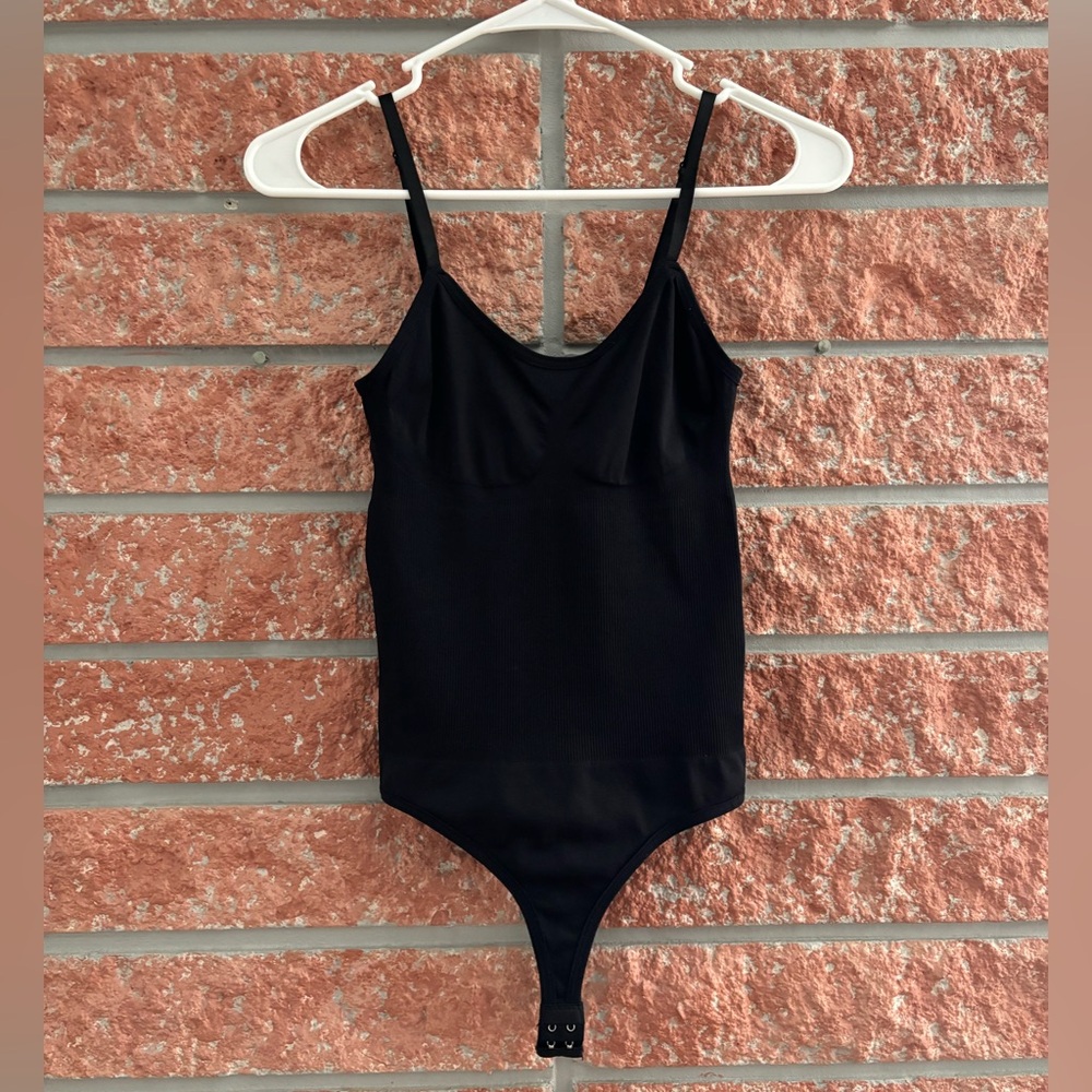 Sleek Black Women's thong Shapewear Bodysuit